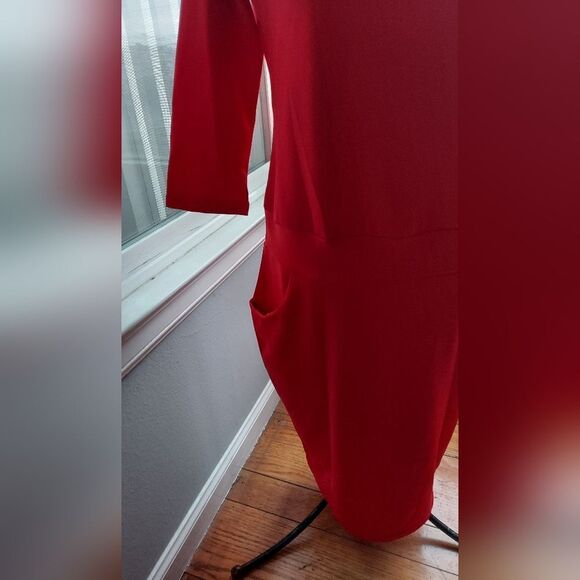 NWT Piao Liang fu shi  RED DRESS Stretchy Off Shoulder Size L - Picture 4 of 7